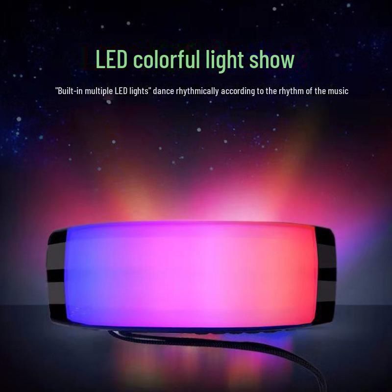Беспроводная Bluetooth-колонка со светодиодной подсветкой — портативный сабвуфер для использования на открытом воздухе, креативный подарок, красочная подсветка.