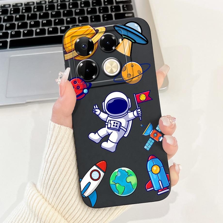 Для Infinix Note 40 X6853 / Note 40 Pro 4G 5G / Note 40 Pro+ Plus Чехол-крышка Жидкий силикон Мягкий ТПУ Крутой Стиль Мультяшный Fundas