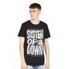 Черная футболка с потертым логотипом System Of A Down