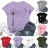 Women's Fashion Casual Printed Round Neck Short Sleeved T-Shirt Top T-Shirt Top Top