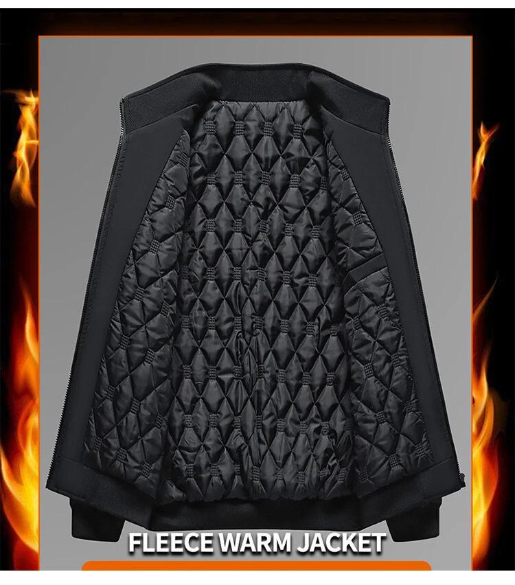 Waterproof Warm Business Solid Winter Men Casual Hick Stand Collar Jacket Plus Size