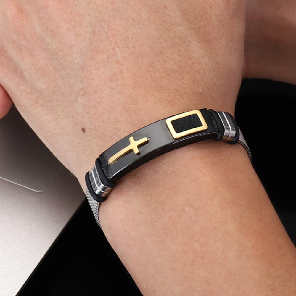 Stainless Steel Religious Bracelet Adjustable Fashion Bracelet Unique Men's Jewelry Friends