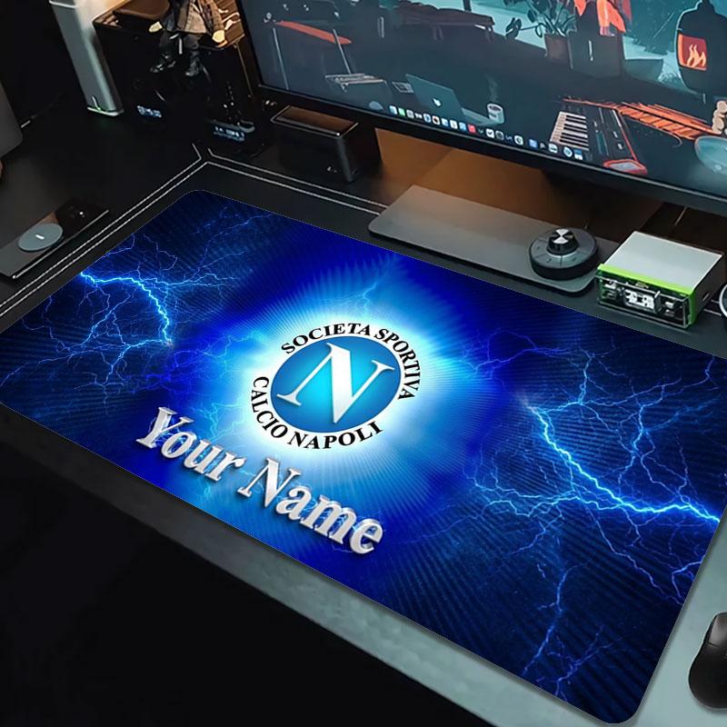 SSC Napoli Custom Name Large Size Mouse Pad Large Gaming Table Cushion Non-slip Laptop Tablet Big Mousepad XXL Mat Mini PC Playmat With Lock edge