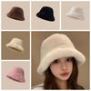 Imitation Mink Fur Winter Fisherman Hat Warmer Anti-cold Bucket Hat Elegant Plush Basin Cap Travel