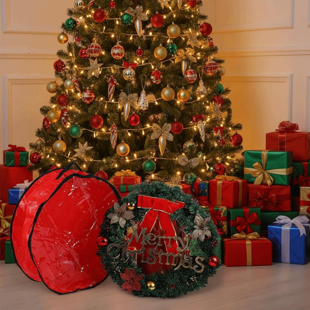 Transparent Window Christmas Garland Organizer Dust-proof Xmas Decor Storage Pouch Holiday