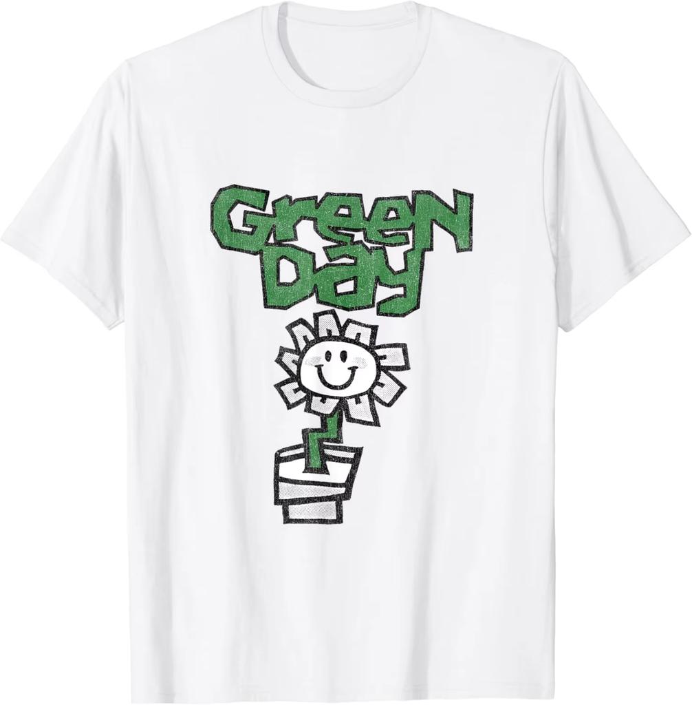 Green Day Flower Pot TShirt Funny Cute Kawaii Clothes Tops Graphic T Shirts Cute Birthday Clothing 2026 New Cotton Summer