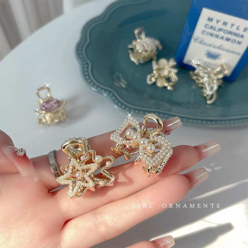 2025 Жемчужная заколка-краб для волос для женщин - Элегантный осенне-зимний аксессуар для волос для челки и боковых укладок