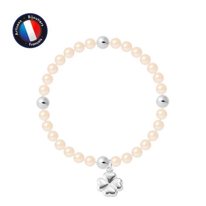 Bracelet - PERLINEA - My Chance - Freshwater Cultured Pearls 5-6 Mm - 925 Silver - Elasticated