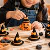 50/1Pcs Halloween Miniature Witch Hats Felt Bow Ornaments for Doll Figures Bottles Cupcakes Home Table Party Decoration Supplies