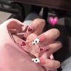 Лед через нюдовую корову в маникюре любовь накладной ноготь патч для маникюра водостойкий съемная деталь ногтя готовая деталь ногтя