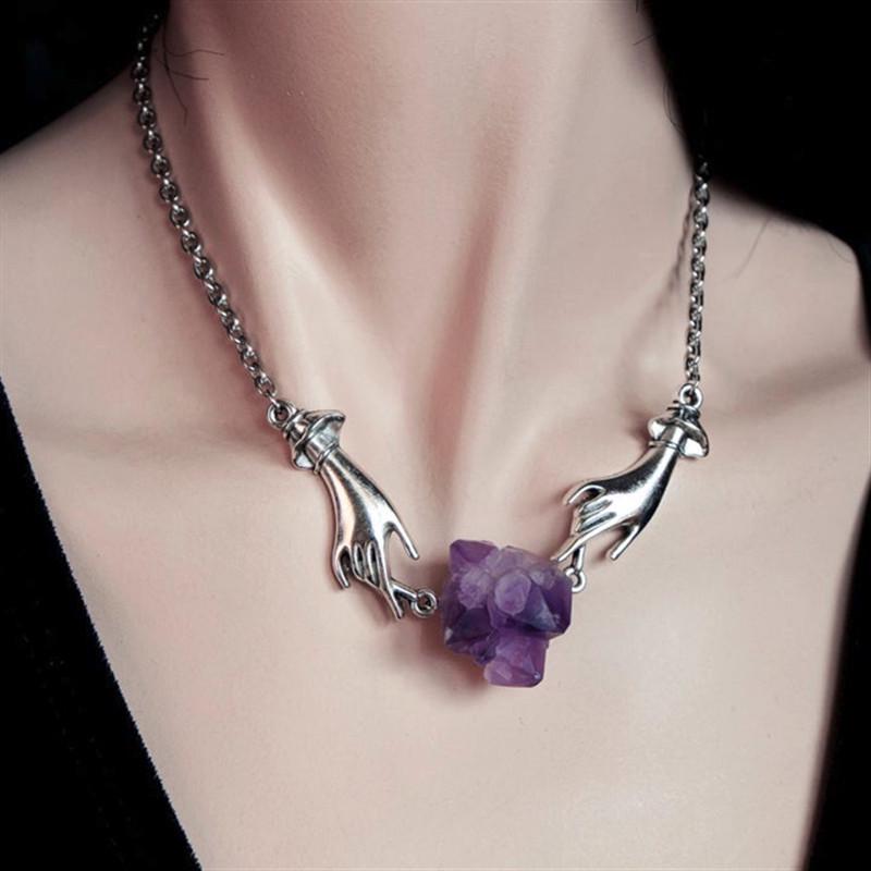 Trendy Designer Amethyst Necklace - Handmade Fashion Jewelry