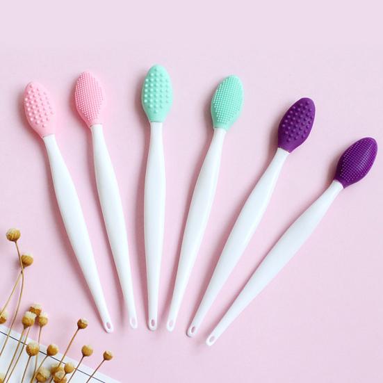 Силиконовая щетка для скрабирования губ, двусторонняя, эксфолиатор для губ для осветления темных