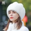 Соломенная шапка из норкового меха, детская осенне-зимняя новая милая девчачья лыжная шапка из дикой норки, дикая теплая зимняя уличная лыжная шапка.