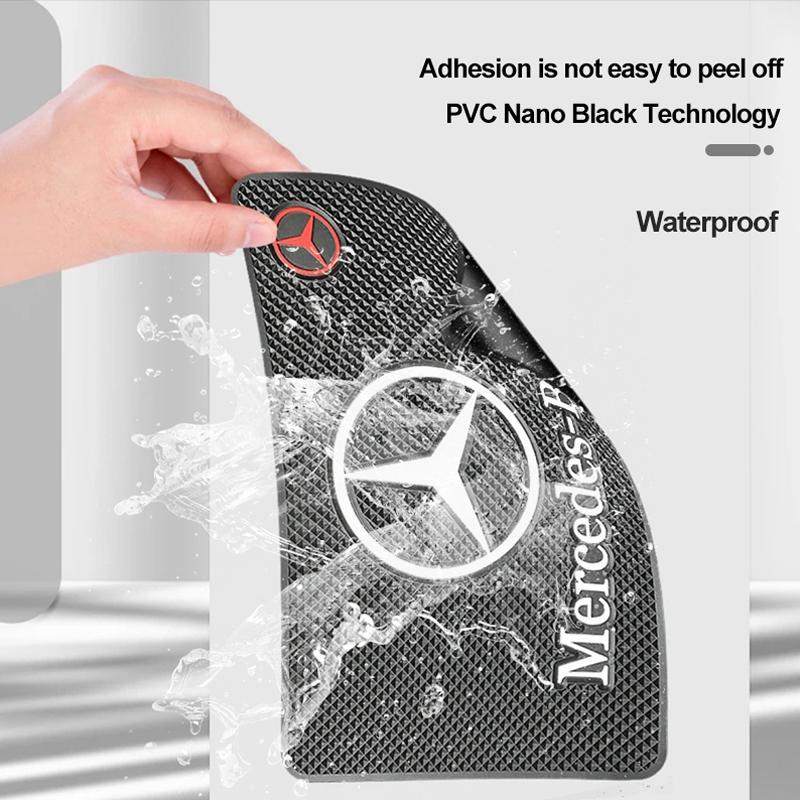 Inspection sticker Car Non Slip Pad For Mercedes Benz AMG class W206 W220 W211 W212 W201 PVC Dashboard Phone Sunglasses Holder UVWXY1