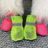 Summer Breathable Mesh Dog Shoes Anti-Slip Wear-Resistant Pet Paw Protectors Cool Foot Covers for Small Dogs, Poodles Bichons