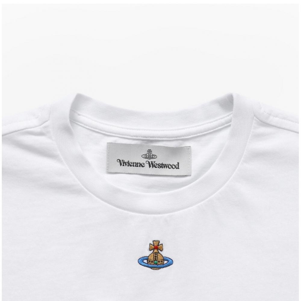 Vivienne WeStwood 3g010017 J001m A401 Вышивка Orb Of Logo Перу Женская S Короткий рукав Футболка