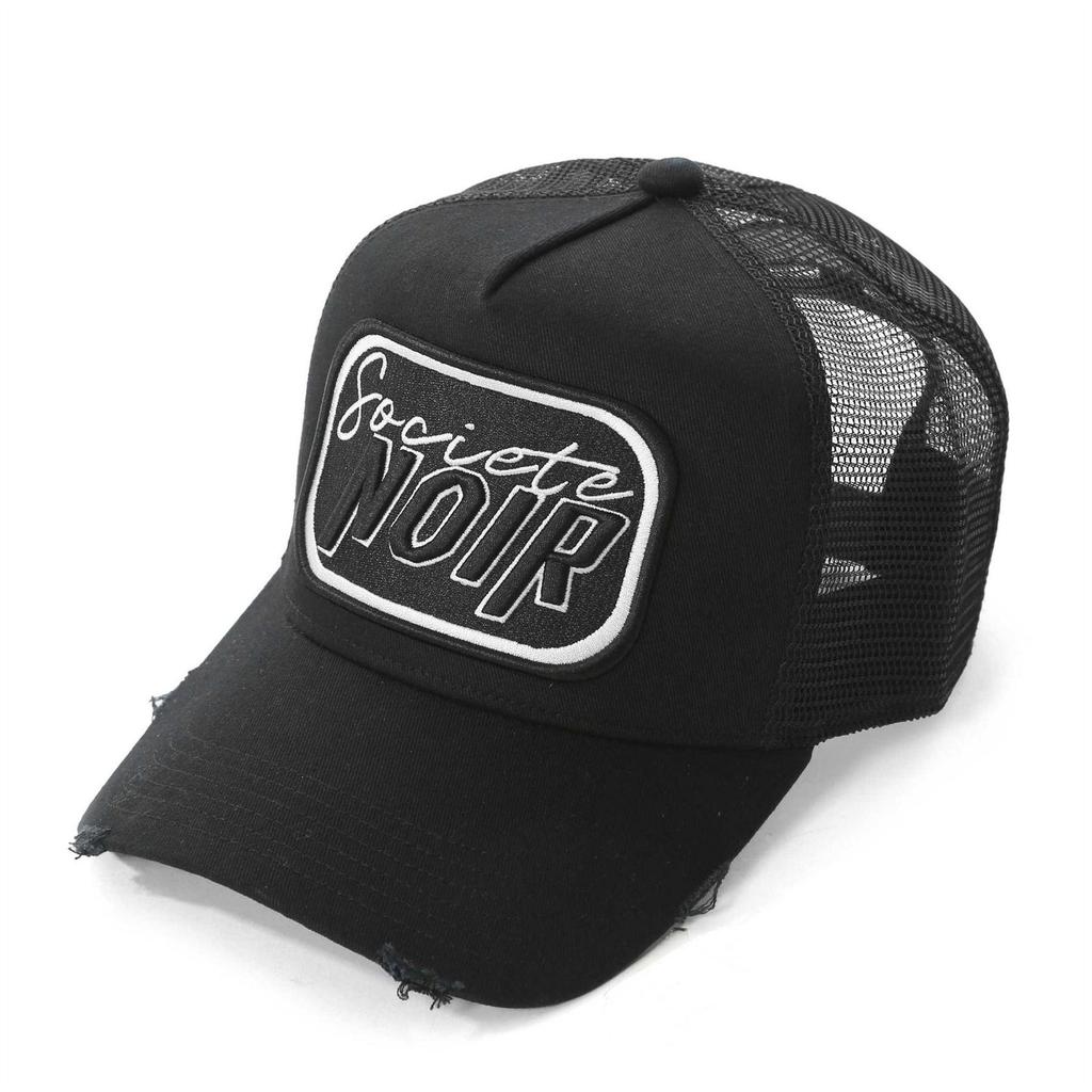 Societe Noir Mens Logo Mesh Trucker Cap
