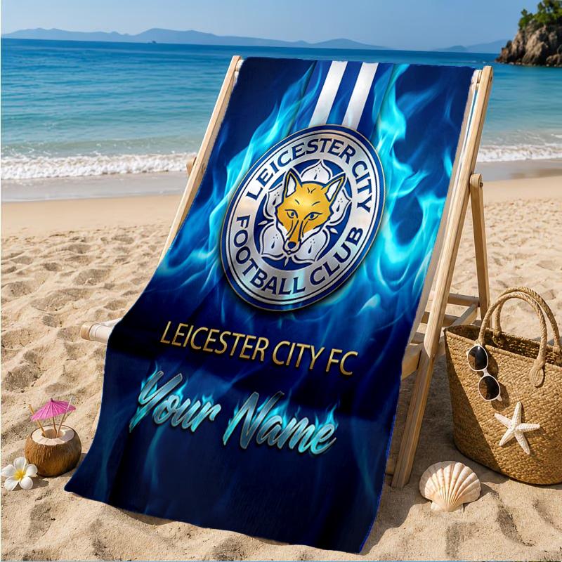 Custom Name Leicester Football Club Personalized Microfiber Beach Towel, Quick-Dry, Ideal for Summer Travel, Beach Essential, Swimming