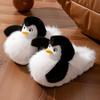 Fashion New Fluffy Ballet-dancing Penguin Cotton Slippers Women Adorable Hug Animal Design Fur Slides Winter Warm Indoor Bedroom Shoes