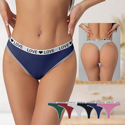 Женские стринги Сексуальные Йога Спорт Буквенный Пояс Низкая посадка Бесшовное Нижнее Белье