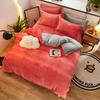 Microfiber Quilt Cover Coral Fleece Super Warm Winter Thick Duvet Cover 210g Queen King Size Double Sided Velvet Bedding Set