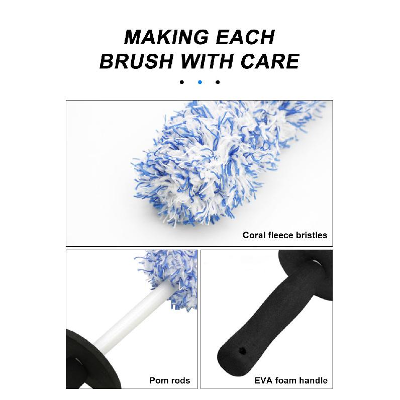 SEAMETAL Car Wash Microfiber Wheels Brush Non-Slip Ultra Soft Car Cleaning Gloves Mitt Car Wheel Spokes Brushes Car Accessories Hoses Windshield