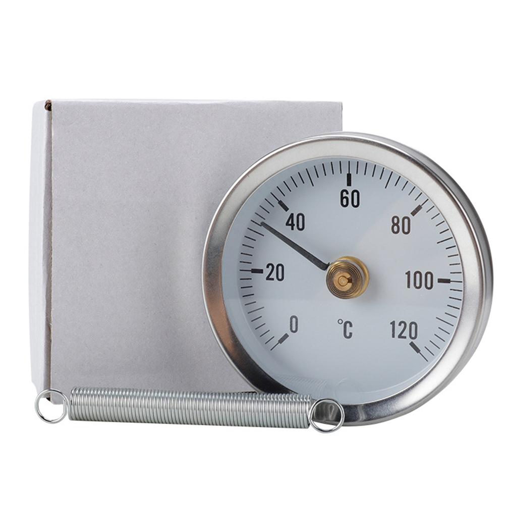 High Quality Pipe Thermometers Industrial Pipeline Rohrthermometer Spring Thermometer 0-120℃ 63mm Heating Pipe