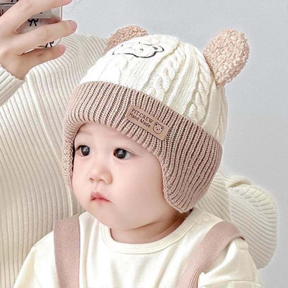 Winter Knitted Earmuffs Hat Windproof Ear Protection Cap New Bonnet Beanie for Baby