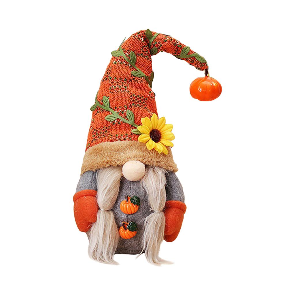 Fall Gnome Thanksgiving Doll, Pumpkin Sunflower Halloween Decor Plush Ornament Tomte, Festival Swedish Scandinavian Faceless Home Kitchen