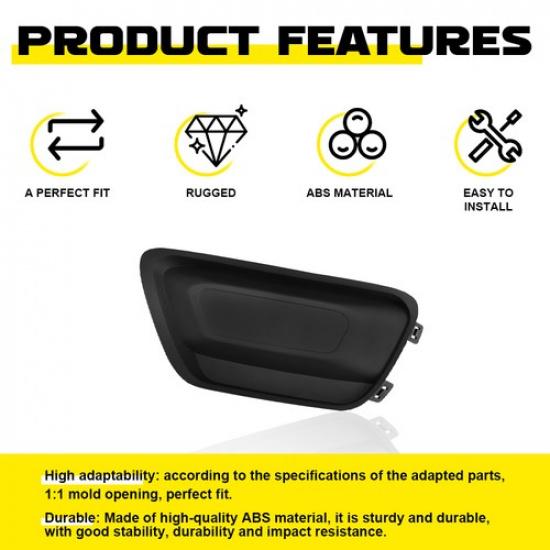 Black Front Left Fog Light Lamp Cover Trim For Chevrolet Colorado 2015- LH