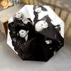 Monochrome Elegance: Fashion Icons Folding umbrella Umbrella 8 paraphenoid bones Sun umbrella Sun umbrella Three folds