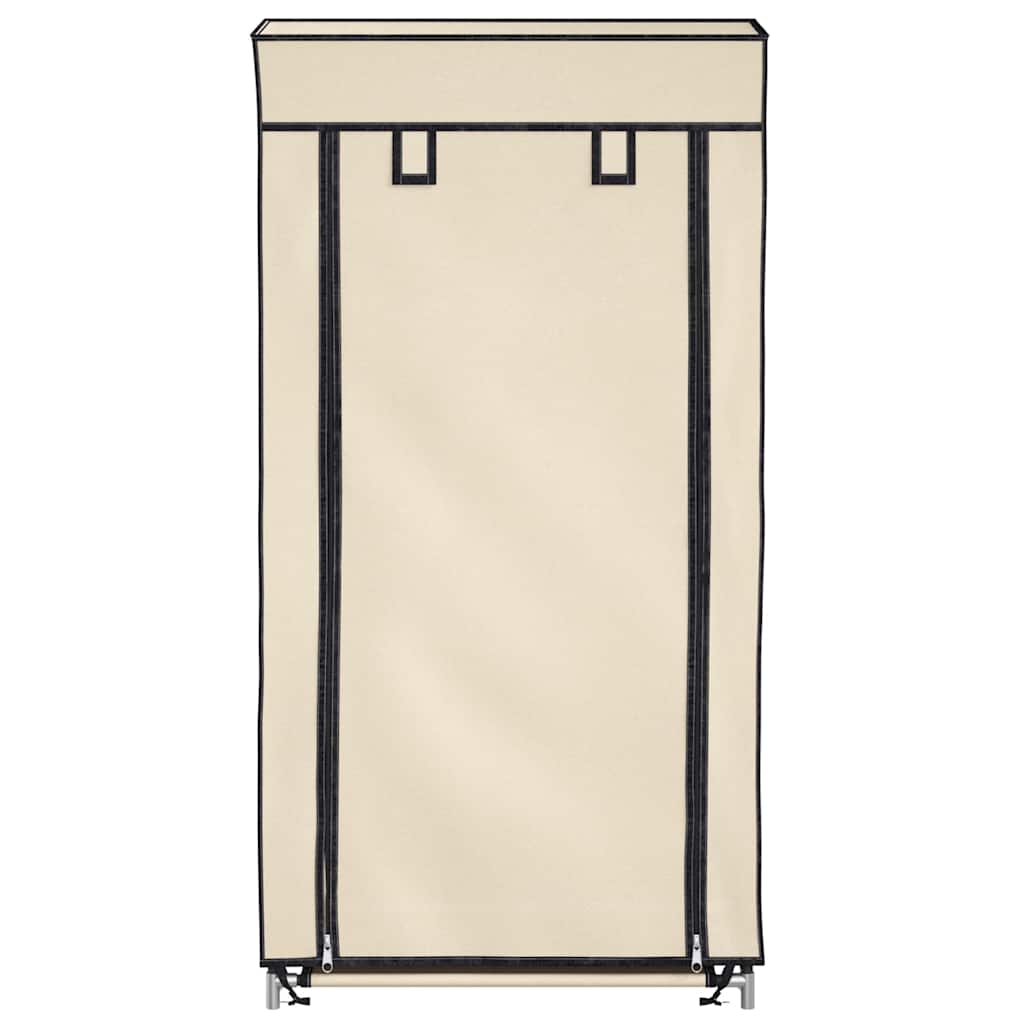 Shoe Cabinet with Cover Cream White 58 x 28 x 106 cm Fabric