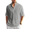 Designer Spring Summer Men's Casual Cotton Linen Solid Color Long Sleeve Shirts Loose Shirts