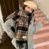 Warm Winter Cashmere Scarf Soft Thickened Shawl Wrap Vintage Long Tassel Scarves  Women