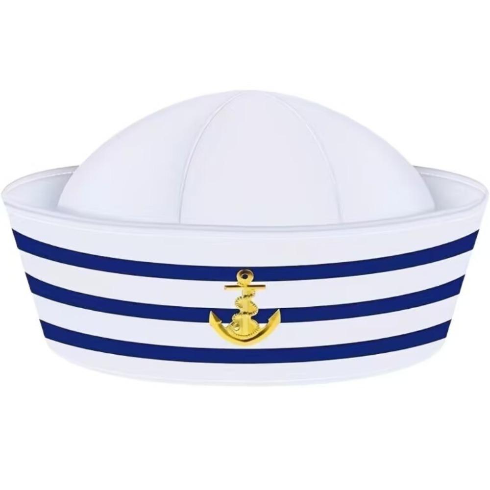 Костюм лодки Шляпа капитана яхты Наряжаться Темно-синяя Матросская Кепка корабля Ролевая игра Удобный шарф Матросская шляпа Аксессуар для костюма