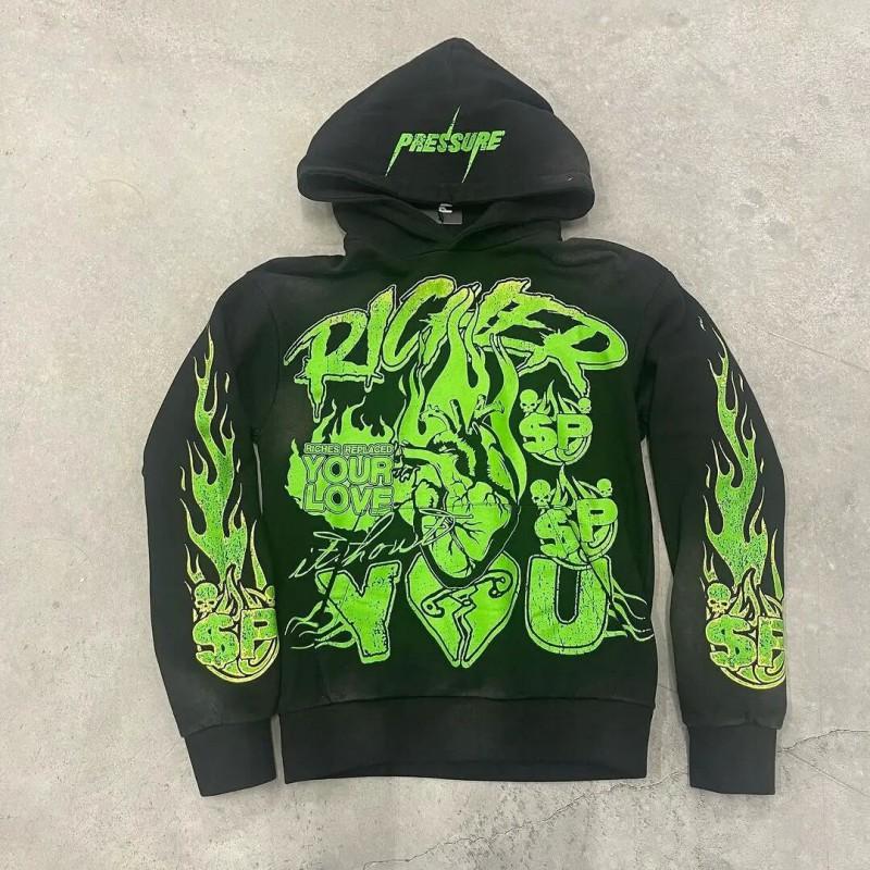 Mens Graphic Print Hoodie Y2K Streetwear Retro Original Style Pullover Sweatshirt