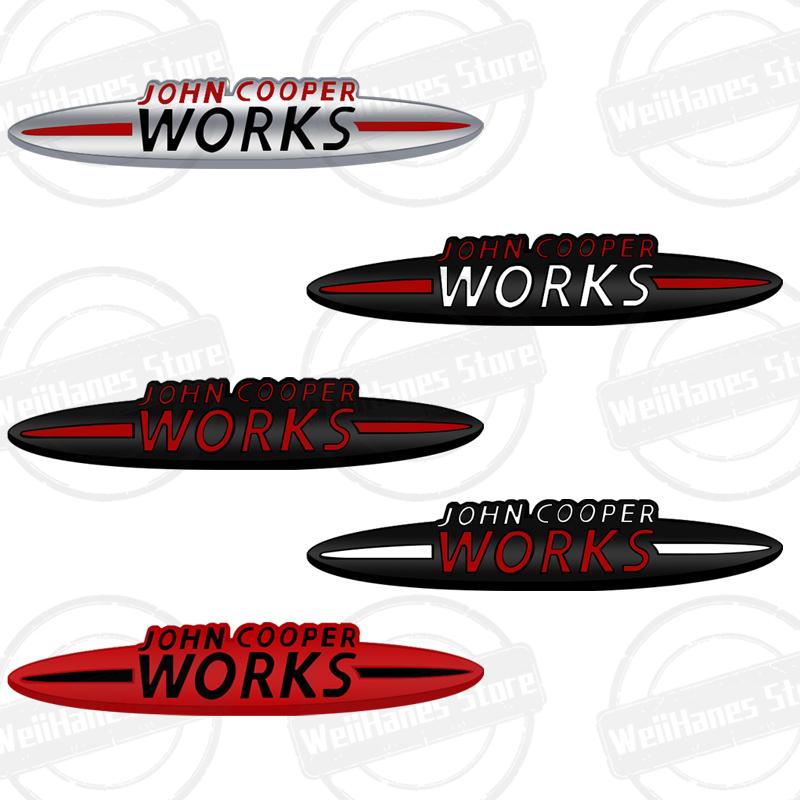 Metal For John Cooper Works Mini Cooper S JCW R56 R57 Countryman Clubman Paceman Grille Sticker Car Rear Trunk Body Emblem Badge qclyn77