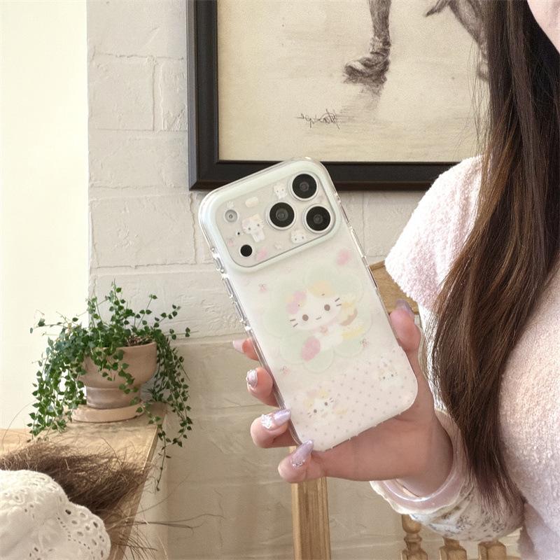 Чехол Fresh Clover для iPhone 17/16 Pro Max/15 Девочковое Сердце Зефирный Кот