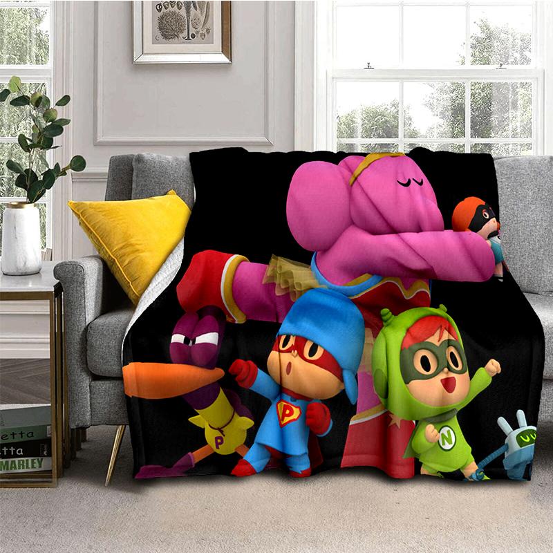 3D Мультяшное одеяло Pocoyo Elly Pato, Мягкое плед-покрывало для дома, спальни, кровати, дивана, пикника, путешествий, офиса, Подарок для детей