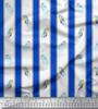 Blue Japan Crepe Satin Fabric Ice Cream Pops & Stripe Print Fabric by the Metre 42 Inch