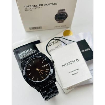 Б/у [Полный комплект с новой батарейкой] NIXON TIMETELLER Полностью черный Мрамор