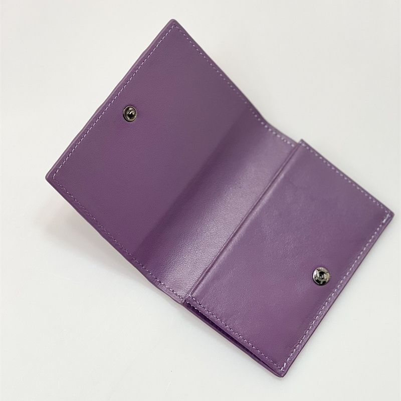 Ручная работа Натуральная кожа Кошелек Складывающийся Кошелек для мелочи Сумка для карт Lingge Овчина Деловая Мода Держатель для карт Держатель для карт