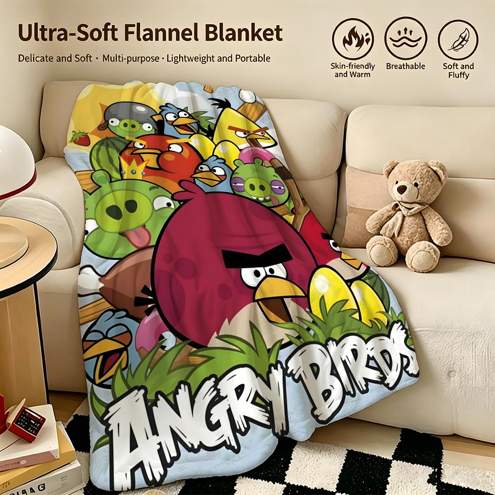 Игра A-Angry Birds-S Теплое Мягкое Фланелевое Одеяло, Многоцелевое для Дивана Кровати Кемпинга Путешествий Дневного Сна