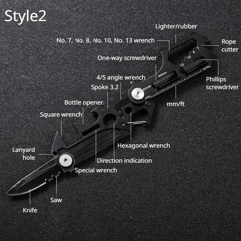 Multifunctional Outdoor Tool Combination Card Folding Molle Scissor Army Knife Mini Bicycle Repair EDC Camping Gear Equipment
