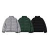 Mens Winter Embroidered Loose Fit Padded Jacket Warm Stand Collar Cotton Coat Teens