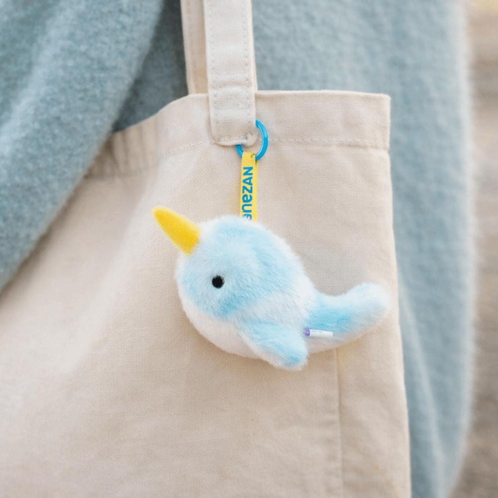 Soft Ocean Animal Plush Keychain Kawaii Fluffy Whale Keyring Bag Charm Seahorse Pendant Home Decor