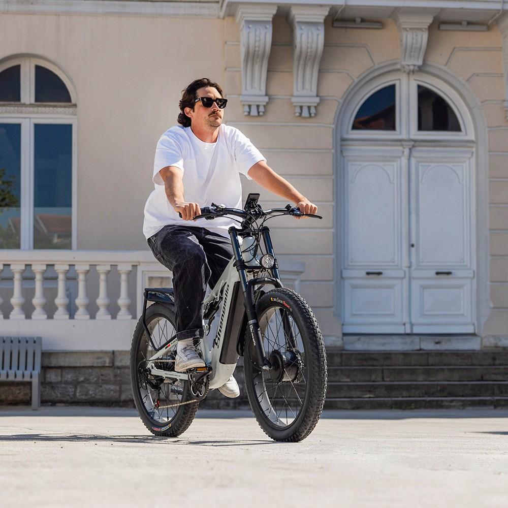 Shengmilo S600 2000W Electric Mountain Bike, 48V 17.5Ah Samsung Battery, Hydraulic Brakes, 26" Fat Tyres, Shimano 7-Speed - Men's E-Bike