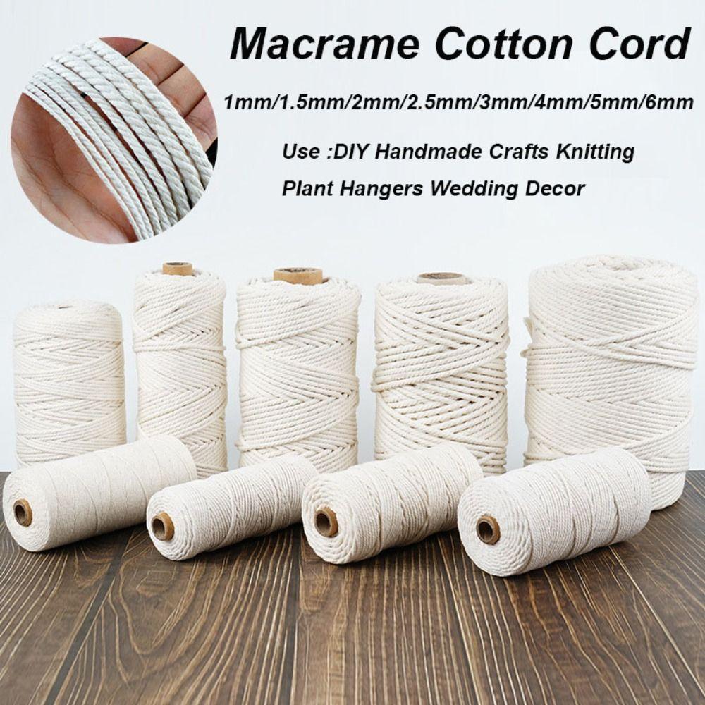 50/100M нитки для макраме из шнура бежевого цвета для рукоделия, новый макраме-веревка для домашнего декора