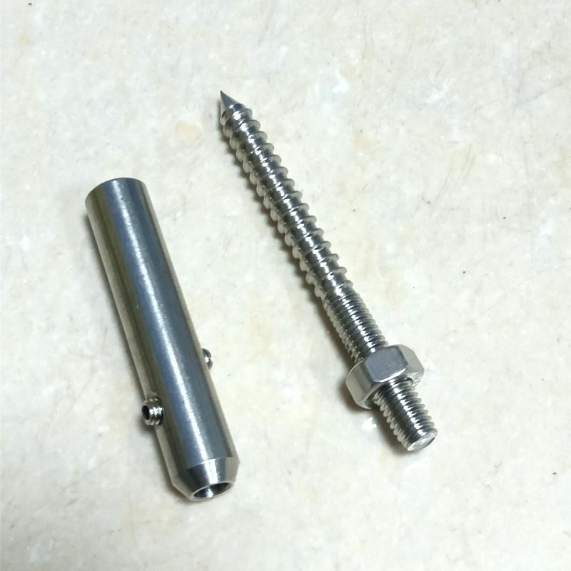 1pcs Wood Grain Screw Connector Wire Rope Joint Lock Buckle Connection Terminal Stair Guardrail Tightening 304 stainless steel