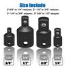 4 Piece Socket Adapter Converter Kit Precisions Portable 1/4", 3/8", 1/2" Drive Conversion Set For DIY Auto Repairs
